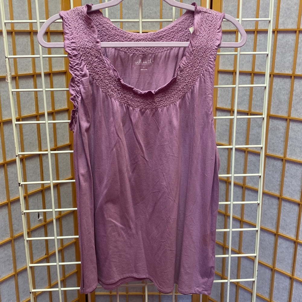 Willi Smith Lavender Sleeveless Top Size L